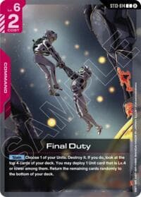 Final Duty - Starter Deck 13: Silent Barrage - Gundam Card Game card