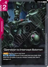 Operation to Intercept Solomon - Starter Deck 13: Silent Barrage - Gundam Card Game card