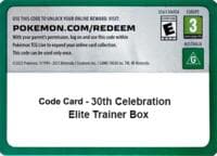 Code Card - 30th Celebration Elite Trainer Box - ME: 30th Celebration - Pokemon card