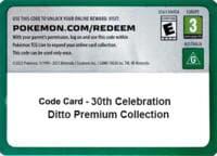 Code Card - 30th Celebration Ditto Premium Collection - ME: 30th Celebration - Pokemon card