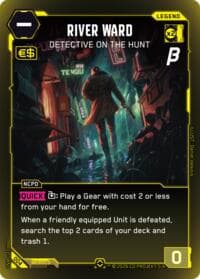 River Ward - Detective on the Hunt - Pre-Release Beta - Cyberpunk TCG card