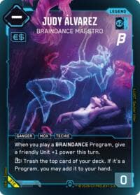 Judy Alvarez - Braindance Maestro - Pre-Release Beta - Cyberpunk TCG card