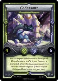 Cedarsaur - Champion of Demeter - Divine Champions: Snowshade - Elestrals card