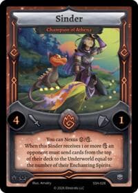 Sinder - Champion of Athena - Divine Champions: Snowshade - Elestrals card