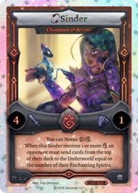 Sinder - Champion of Athena (Stellar) - Divine Champions: Snowshade - Elestrals card