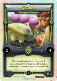 Clovie - Champion of Demeter (Serialized) - Divine Champions: Snowshade - Elestrals card