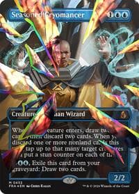 Seasoned Cryomancer (Borderless) (Facet Foil) (0452) - Reality Fracture - Magic: The Gathering card