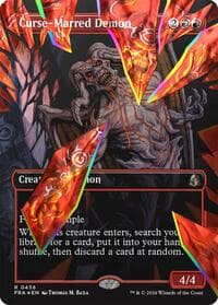Curse-Marred Demon (Borderless) (Facet Foil) - Reality Fracture - Magic: The Gathering card