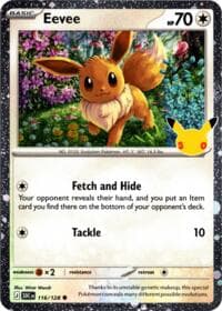 Eevee - 116/128 (30th Celebration) (Cosmos Holo) - Blister Exclusives - Pokemon card