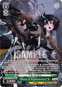 "Means of Righteousness" K (SR) - GODDESS OF VICTORY: NIKKE Vol.2 - Weiss Schwarz card
