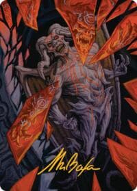 Curse-Marred Demon Art Card (Gold-Stamped Signature) - Art Series: Reality Fracture - Magic: The Gathering card