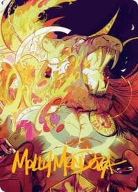 Ajani's Anguish Art Card (Gold-Stamped Signature) - Art Series: Reality Fracture - Magic: The Gathering card
