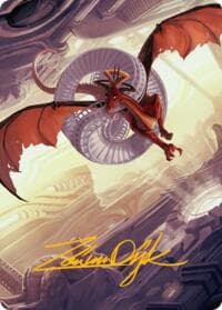 Draconic Visitor Art Card (Gold-Stamped Signature) - Art Series: Reality Fracture - Magic: The Gathering card