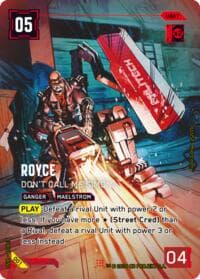 Royce - Don't Call Me Simon - Edgerunner Open Season 1 - Cyberpunk TCG card