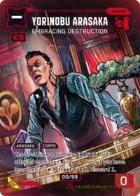 Yorinobu Arasaka - Embracing Destruction - Edgerunner Open Season 1 - Cyberpunk TCG card