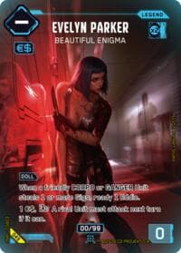 Evelyn Parker - Beautiful Enigma - Edgerunner Open Season 1 - Cyberpunk TCG card