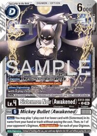 Sistermon Noir (Awakened) // Mickey Bullet (Awakened) (Limited Foil) - Chivalrous XIII - Digimon Card Game card