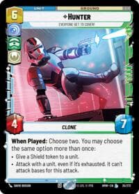Hunter - Everyone Get to Cover! - Homeworlds - Star Wars: Unlimited card