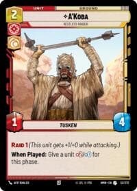 A'Koba - Restless Raider - Homeworlds - Star Wars: Unlimited card