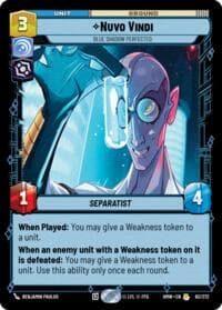 Nuvo Vindi - Blue Shadow Perfected - Homeworlds - Star Wars: Unlimited card