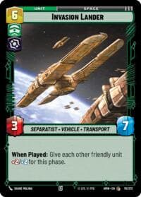 Invasion Lander - Homeworlds - Star Wars: Unlimited card