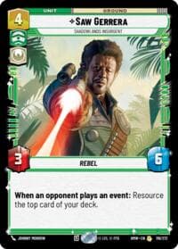 Saw Gerrera - Shadowlands Insurgent - Homeworlds - Star Wars: Unlimited card
