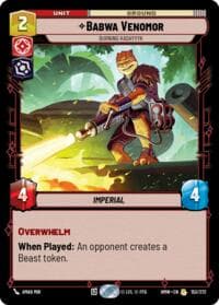 Babwa Venomor - Burning Kashyyyk - Homeworlds - Star Wars: Unlimited card