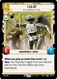 L3-37 - We're Programmed to Learn - Homeworlds - Star Wars: Unlimited card