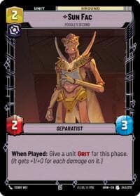 Sun Fac - Poggle's Second - Homeworlds - Star Wars: Unlimited card