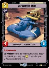 Defoliator Tank - Homeworlds - Star Wars: Unlimited card