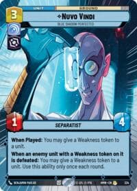 Nuvo Vindi - Blue Shadow Perfected (Hyperspace) - Homeworlds - Star Wars: Unlimited card