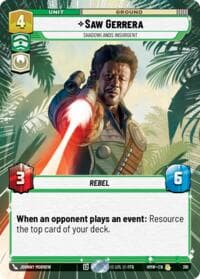 Saw Gerrera - Shadowlands Insurgent (Hyperspace) - Homeworlds - Star Wars: Unlimited card