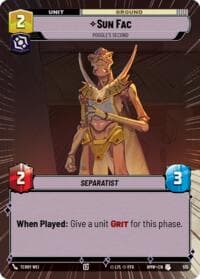 Sun Fac - Poggle's Second (Hyperspace) - Homeworlds - Star Wars: Unlimited card