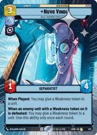 Nuvo Vindi - Blue Shadow Perfected (Hyperspace Foil) - Homeworlds - Star Wars: Unlimited card