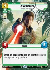 Saw Gerrera - Shadowlands Insurgent (Hyperspace Foil) - Homeworlds - Star Wars: Unlimited card