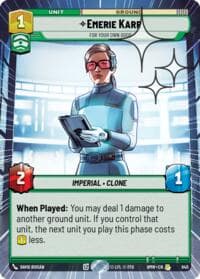 Emerie Karr - For Your Own Good (Hyperspace Foil) - Homeworlds - Star Wars: Unlimited card