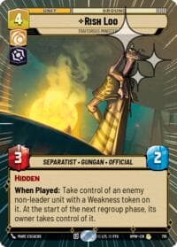 Rish Loo - Traitorous Minister (Hyperspace Foil) - Homeworlds - Star Wars: Unlimited card