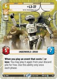 L3-37 - We're Programmed to Learn (Hyperspace Foil) - Homeworlds - Star Wars: Unlimited card