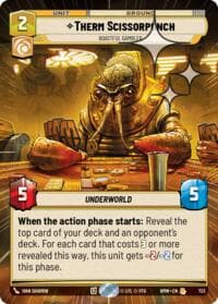 Therm Scissorpunch - Boastful Gambler (Hyperspace Foil) - Homeworlds - Star Wars: Unlimited card