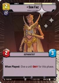 Sun Fac - Poggle's Second (Hyperspace Foil) - Homeworlds - Star Wars: Unlimited card