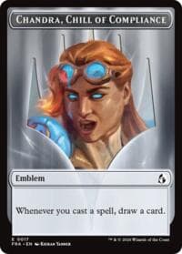 Emblem - Chandra, Chill of Compliance // Emblem - Chandra, Torch of Defiance Double-Sided Token - Reality Fracture - Magic: The Gathering card