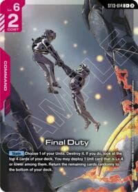 Final Duty (C+) - Starter Deck 13: Silent Barrage - Gundam Card Game card