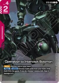 Operation to Intercept Solomon (C+) - Starter Deck 13: Silent Barrage - Gundam Card Game card