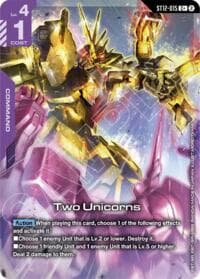 Two Unicorns (C+) - Starter Deck 12: Raging Onslaught - Gundam Card Game card
