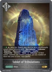 Tablet of Tribulations - BP20: Omens and Heirs - Shadowverse: Evolve card