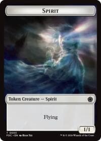 Spirit // Clue Double-Sided Token - Commander: Foundations - Magic: The Gathering card