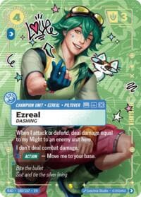 Ezreal, Dashing (Heartsteel Overnumbered) - Radiance - Riftbound: League of Legends Trading Card Game card