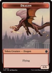 Dragon (0009) // Treasure Double-Sided Token - Commander: Foundations - Magic: The Gathering card