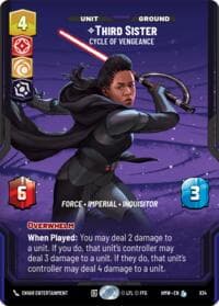 Third Sister - Cycle of Vengeance (Prestige) - Homeworlds - Star Wars: Unlimited card