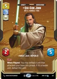 Qui-Gon Jinn - We'll Handle This (Prestige) - Homeworlds - Star Wars: Unlimited card